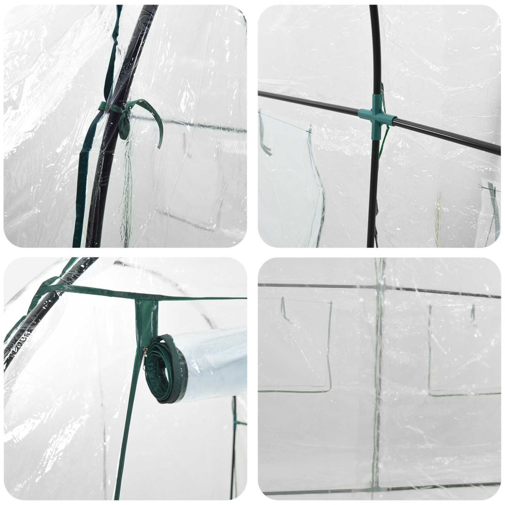 Produktbild för Växthus med ram 160 x 200 x 192,5 cm PVC Transparent
