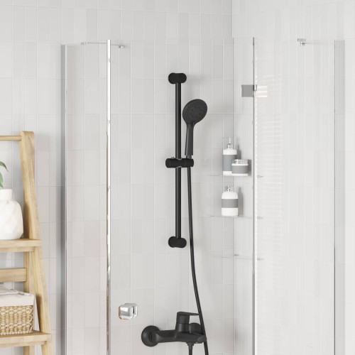 vidaXL Duschhylla Svart 71 cm Rostfritt stål
