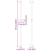 Produktbild för Duschhylla Krom 101 cm Rostfritt stål