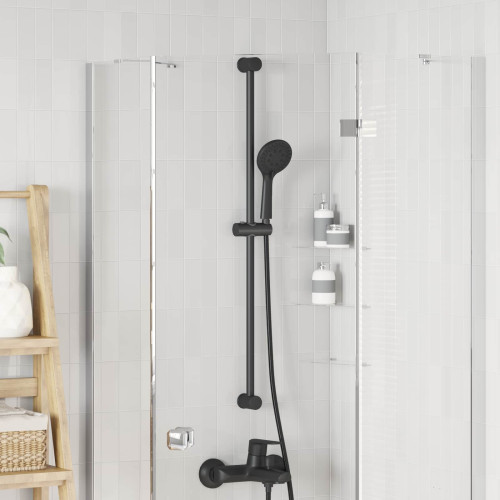 vidaXL Duschhylla Svart 101 cm Rostfritt stål