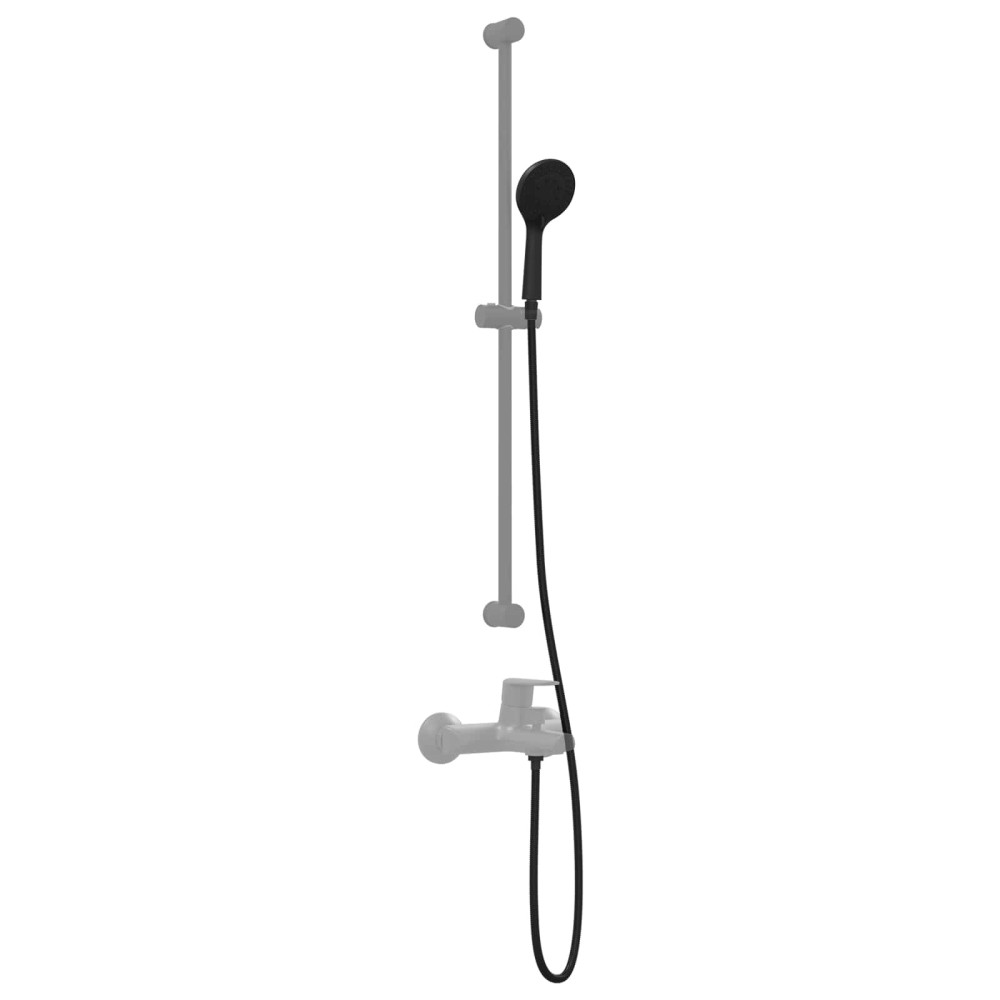 Produktbild för Duschhuvud Set Svart 150 cm Rostfritt stål