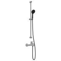 Produktbild för Duschhuvud Set Svart 150 cm Rostfritt stål