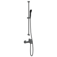 Produktbild för Duschhuvud Set Svart 150 cm Rostfritt stål