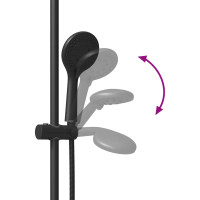 Produktbild för Duschsystemset Svart 70 cm Rostfritt stål