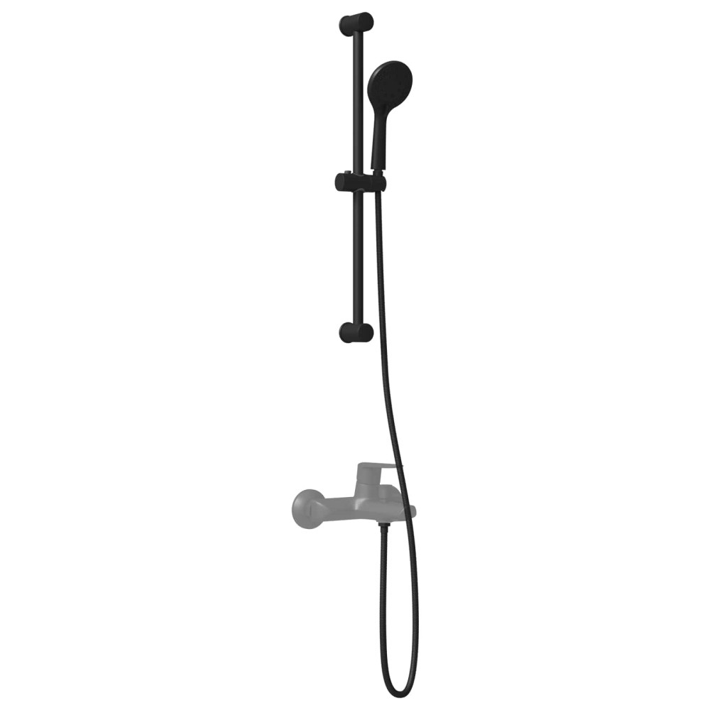 Produktbild för Duschsystemset Svart 70 cm Rostfritt stål