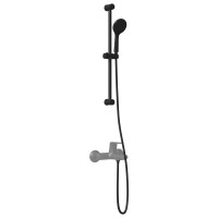 Produktbild för Duschsystemset Svart 70 cm Rostfritt stål