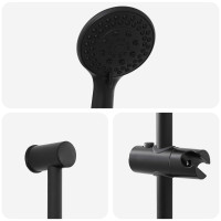Produktbild för Duschsystemset Svart 70 cm Rostfritt stål