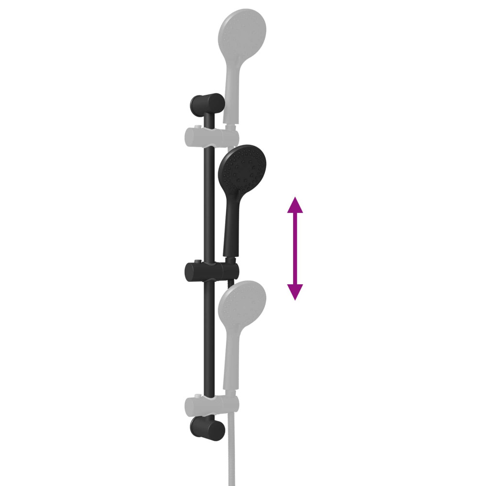 Produktbild för Duschsystemset Svart 70 cm Rostfritt stål