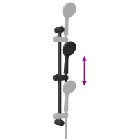 Produktbild för Duschsystemset Svart 70 cm Rostfritt stål