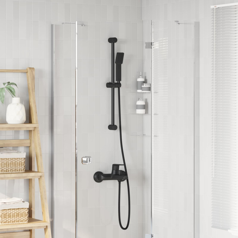 Produktbild för Duschsystemset Svart 70 cm Rostfritt stål