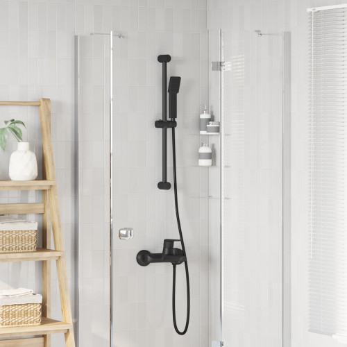 vidaXL Duschsystemset Svart 70 cm Rostfritt stål