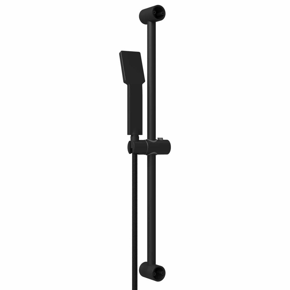 Produktbild för Duschsystemset Svart 70 cm Rostfritt stål