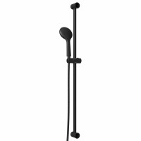 Produktbild för Duschsystemset Svart 100 cm Rostfritt stål