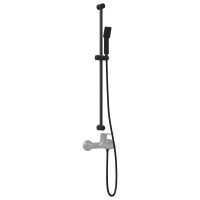 Produktbild för Duschsystemset Svart 100 cm Rostfritt stål