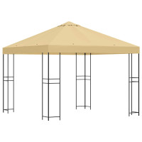 Produktbild för Paviljong 3 x 3 m Gräddvit Polyester och Stål 190 gsm