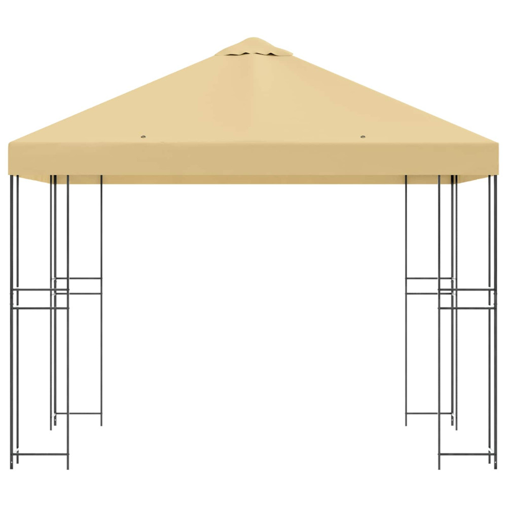 Produktbild för Paviljong 3 x 3 m Gräddvit Polyester och Stål 190 gsm