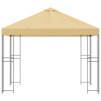 Produktbild för Paviljong 3 x 3 m Gräddvit Polyester och Stål 190 gsm