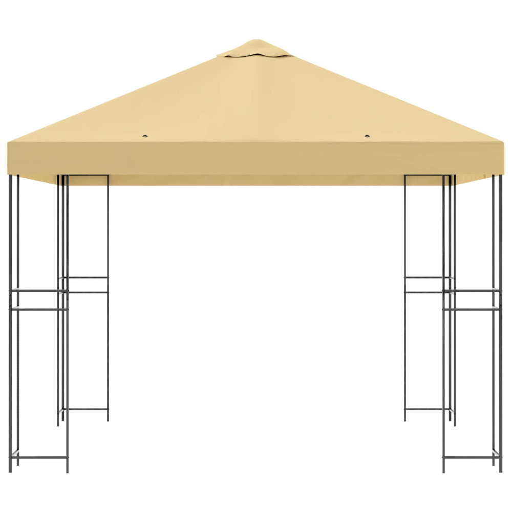 Produktbild för Paviljong 3 x 3 m Gräddvit Polyester och Stål 190 gsm