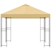 Produktbild för Paviljong 3 x 3 m Gräddvit Polyester och Stål 190 gsm