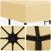 Produktbild för Paviljong 3 x 3 m Gräddvit Polyester och Stål 190 gsm