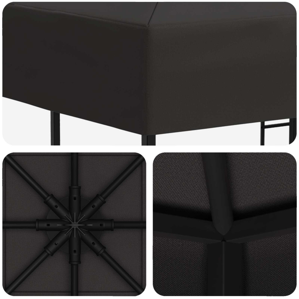 Produktbild för Paviljong 3 x 3 m Antracit Polyester och Stål 190 gsm