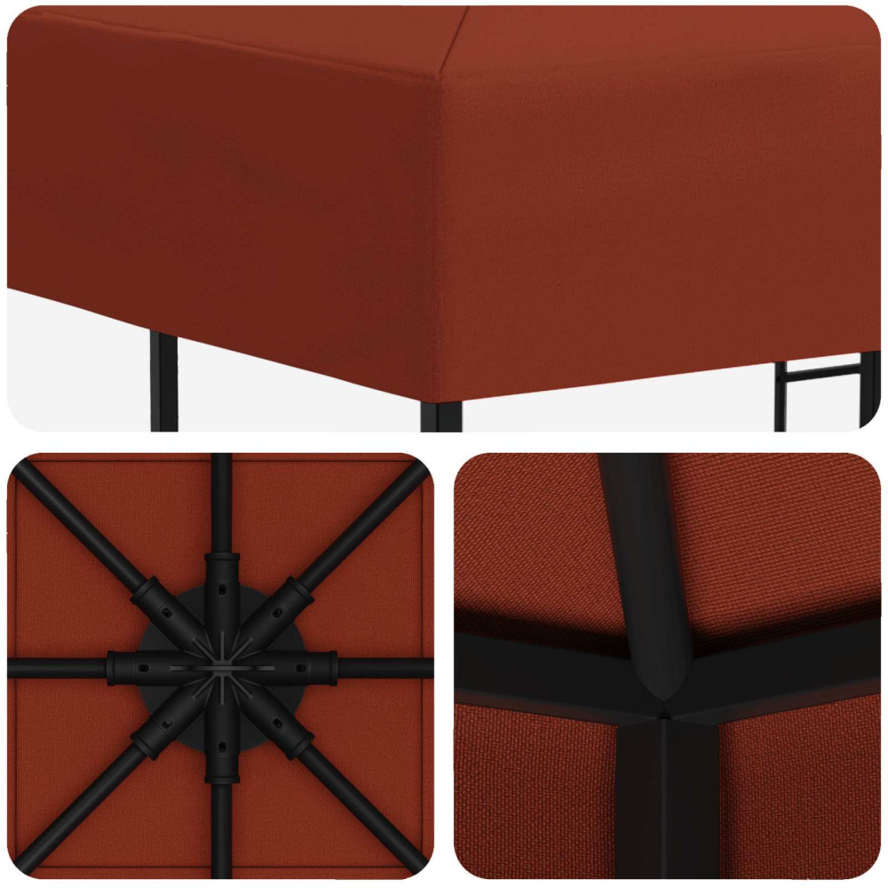 Produktbild för Paviljong 3 x 3 m Terracotta Polyester och Stål 190 gsm