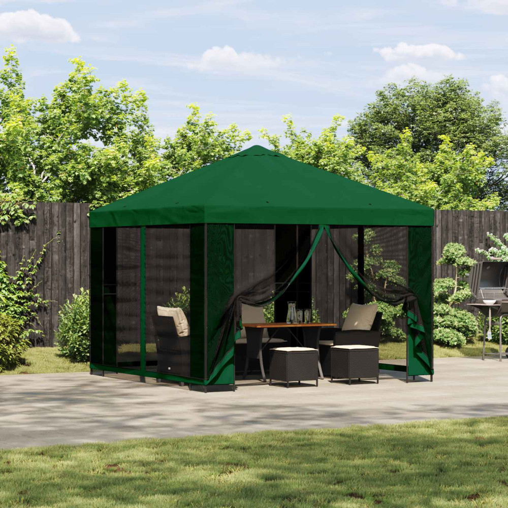 Produktbild för Paviljong 3 x 3 m Grön Polyester och Stål 190 gsm