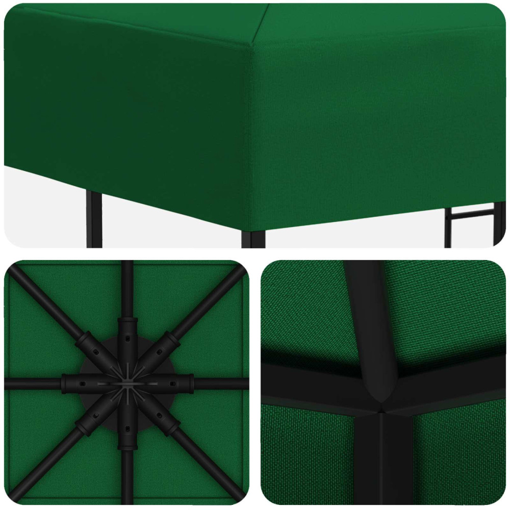 Produktbild för Paviljong 3 x 3 m Grön Polyester och Stål 190 gsm