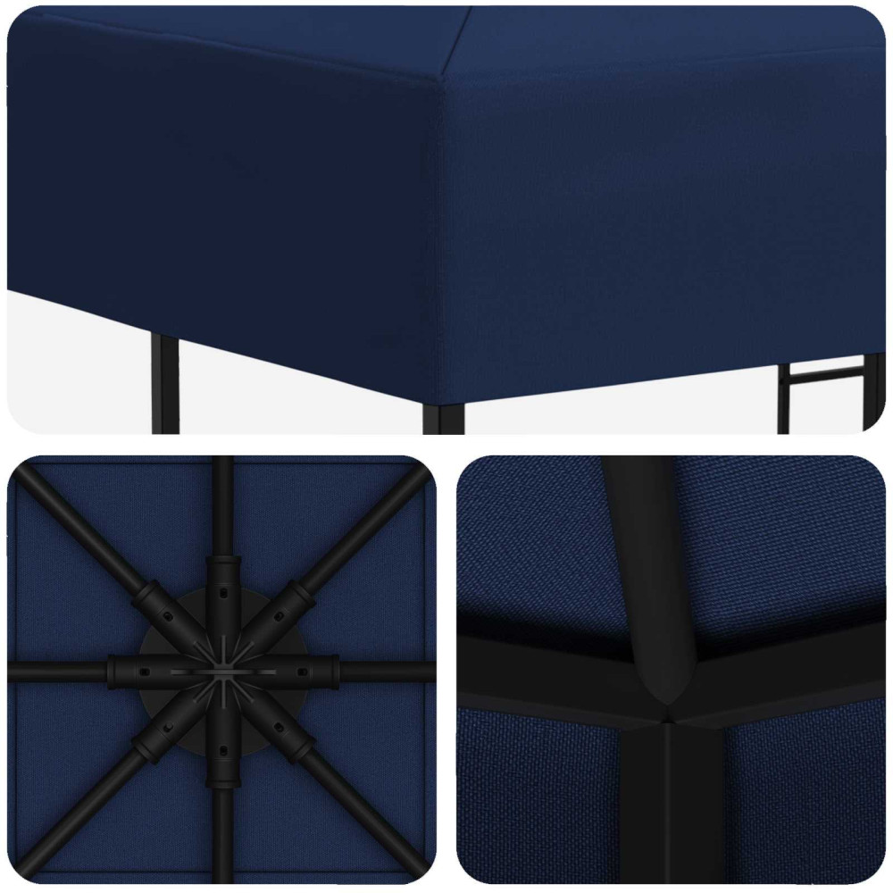 Produktbild för Paviljong 3 x 3 m Blå Polyester och Stål 190 gsm