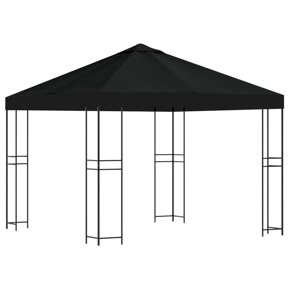 Produktbild för Paviljong 3 x 3 m Svart Polyester och Stål 190 gsm