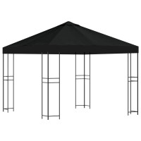 Produktbild för Paviljong 3 x 3 m Svart Polyester och Stål 190 gsm