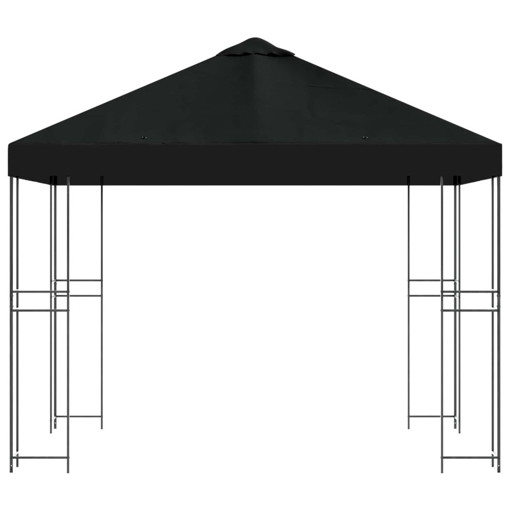 Produktbild för Paviljong 3 x 3 m Svart Polyester och Stål 190 gsm
