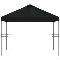 Produktbild för Paviljong 3 x 3 m Svart Polyester och Stål 190 gsm