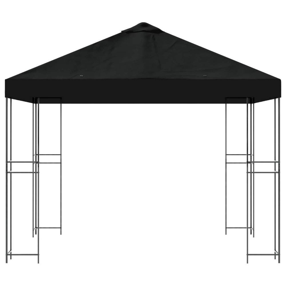 Produktbild för Paviljong 3 x 3 m Svart Polyester och Stål 190 gsm