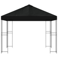Produktbild för Paviljong 3 x 3 m Svart Polyester och Stål 190 gsm