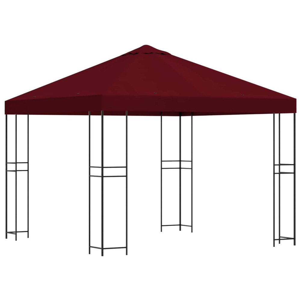 Produktbild för Paviljong 3 x 3 m Vinröd Polyester och Stål 190 gsm
