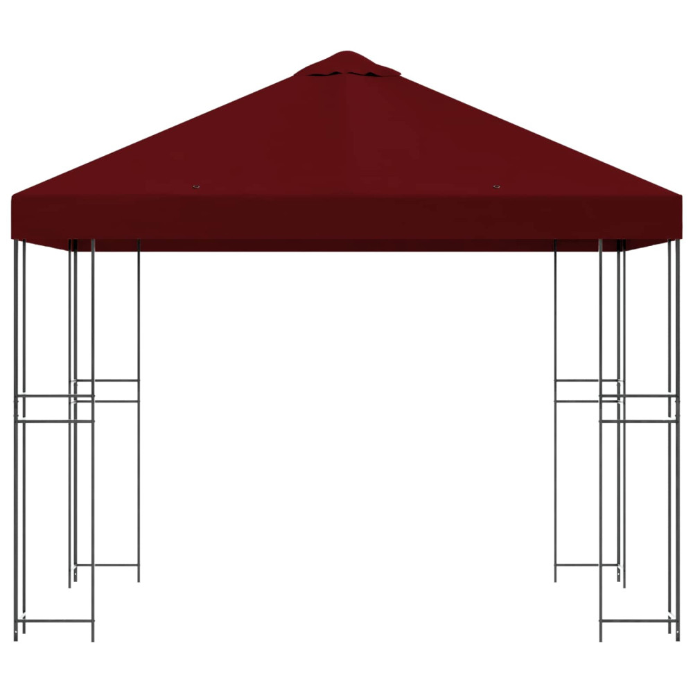 Produktbild för Paviljong 3 x 3 m Vinröd Polyester och Stål 190 gsm