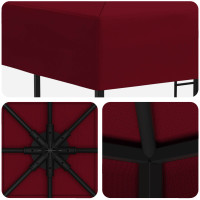 Produktbild för Paviljong 3 x 3 m Vinröd Polyester och Stål 190 gsm