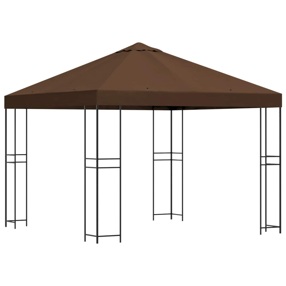 Produktbild för Paviljong 3 x 3 m Brun Polyester och Stål 190 gsm
