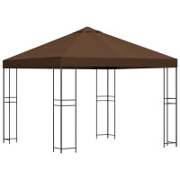 Produktbild för Paviljong 3 x 3 m Brun Polyester och Stål 190 gsm