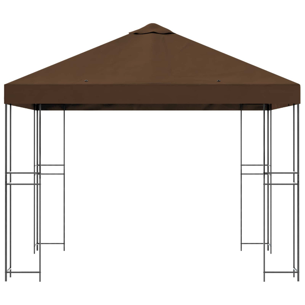 Produktbild för Paviljong 3 x 3 m Brun Polyester och Stål 190 gsm