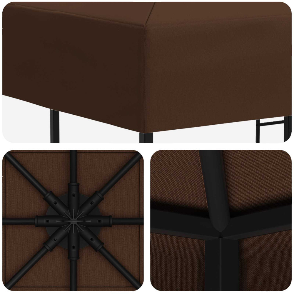 Produktbild för Paviljong 3 x 3 m Brun Polyester och Stål 190 gsm