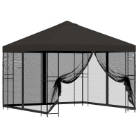 Produktbild för Trädgårdsgazebo med sidoväggar 3 x 3 m Antracit