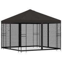 Produktbild för Trädgårdsgazebo med sidoväggar 3 x 3 m Antracit