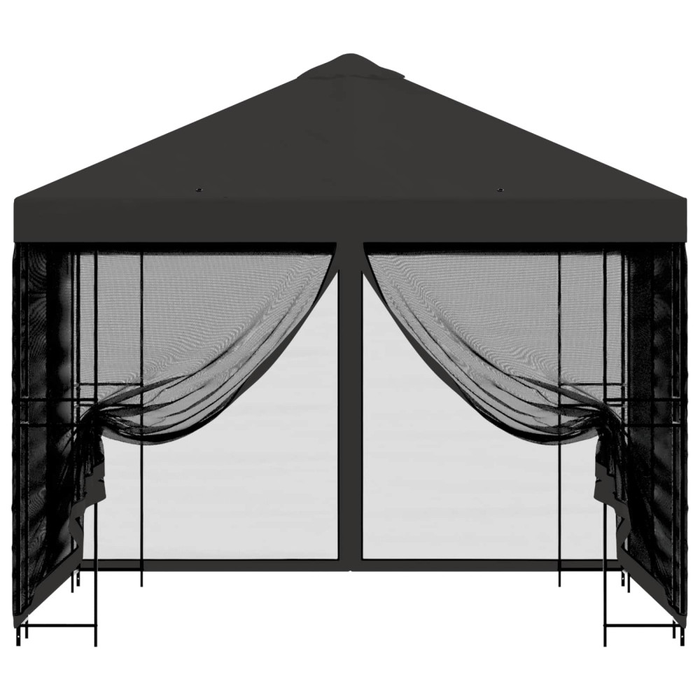 Produktbild för Trädgårdsgazebo med sidoväggar 3 x 3 m Antracit