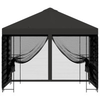 Produktbild för Trädgårdsgazebo med sidoväggar 3 x 3 m Antracit