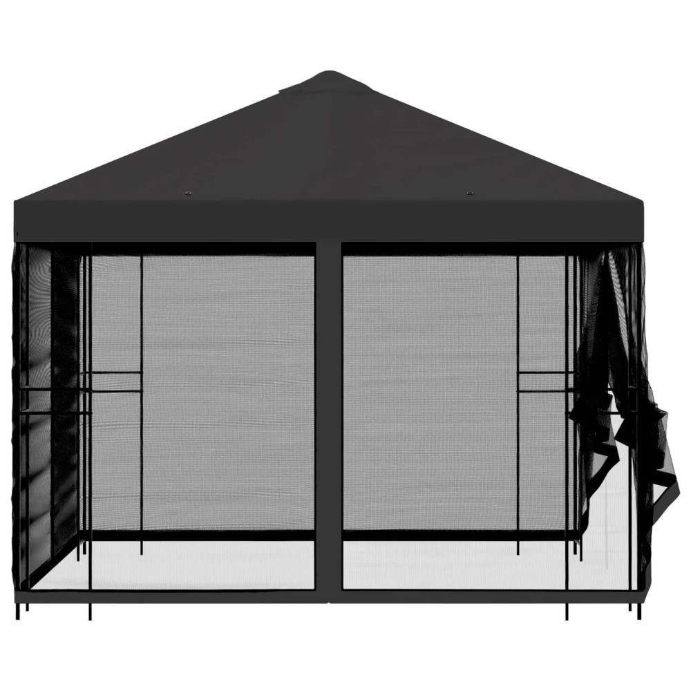 Produktbild för Trädgårdsgazebo med sidoväggar 3 x 3 m Antracit