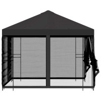 Produktbild för Trädgårdsgazebo med sidoväggar 3 x 3 m Antracit