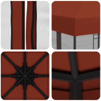 Produktbild för Trädgårdsgazebo med sidoväggar 3 x 3 m Terracotta