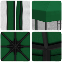 Produktbild för Trädgårdsgazebo med sidoväggar 3 x 3 m Grön Polyester och Stål